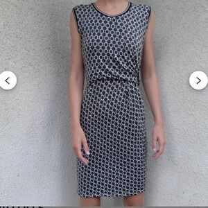 Weekend Max Mara Navy and White Midi Dress